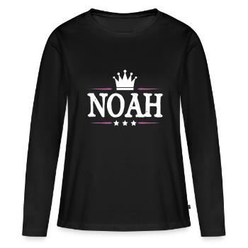 Noah - Frauen Premium Bio Langarmshirt - Schwarz - Vorne - Julia (174cm)