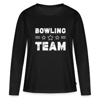 Équipe de bowling - T-shirt manches longues Premium bio Femme - noir - Devant - Julia (174cm)
