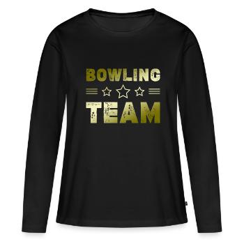 Équipe de bowling - T-shirt manches longues Premium bio Femme - noir - Devant - Julia (174cm)