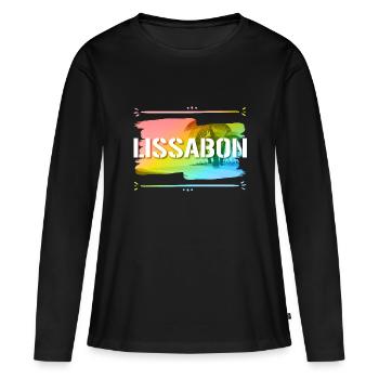 Lisbonne - T-shirt manches longues Premium bio Femme - noir - Devant - Julia (174cm)
