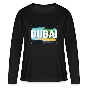 Dubaï - T-shirt manches longues Premium bio Femme - noir - Devant - Julia (174cm)