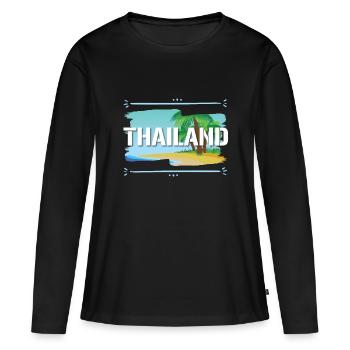 Thaïlande - T-shirt manches longues Premium bio Femme - noir - Devant - Julia (174cm)