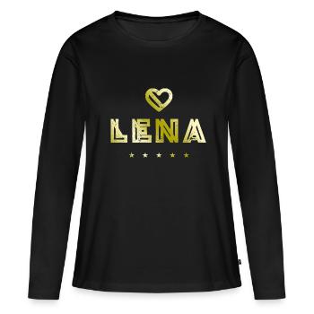 Lena Herz - T-shirt manches longues Premium bio Femme - noir - Devant - Julia (174cm)