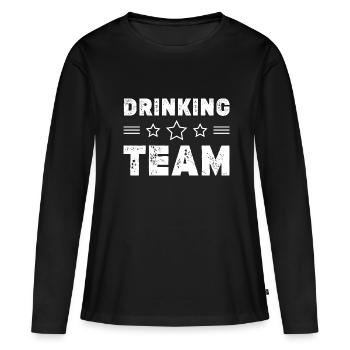 Équipe de consommation d’alcool - T-shirt manches longues Premium bio Femme - noir - Devant - Julia (174cm)