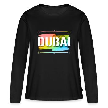 Dubaï - T-shirt manches longues Premium bio Femme - noir - Devant - Julia (174cm)