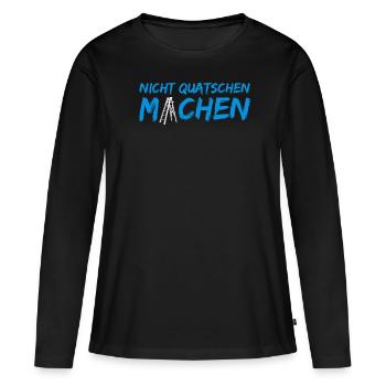 Ne parlez pas - faites-le! - T-shirt manches longues Premium bio Femme - noir - Devant - Julia (174cm)
