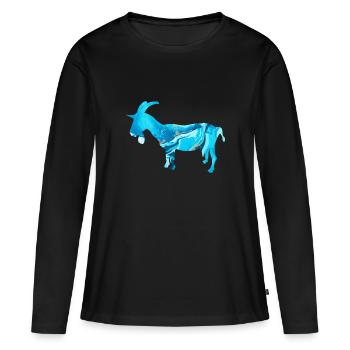 ZIEGE - T-shirt manches longues Premium bio Femme - noir - Devant - Julia (174cm)