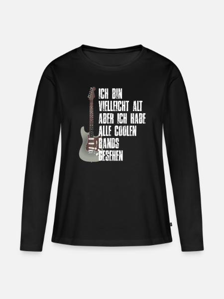 ICH BIN VIELLEICHT ALT.... - Frauen Premium Bio Langarmshirt - Schwarz