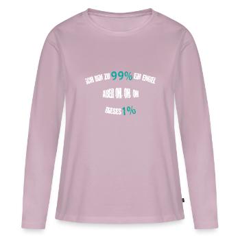 JE SUIS UN ANGE À 99%..... - T-shirt manches longues Premium bio Femme - rose poudré - Devant - Julia (174cm)