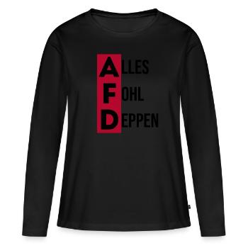 FCK AFD - Women's Premium Organic Long Sleeve Shirt - black - Front - Julia (174cm)