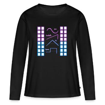 Forme d'onde analogique analogique nerd synthétiseur - T-shirt manches longues Premium bio Femme - noir - Devant - Julia (174cm)