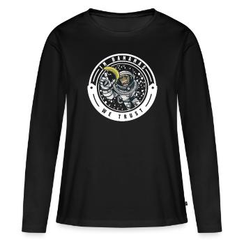 Monkey chimpanzee monkey monkey monkeys banana monkey monkey monkey - Women's Premium Organic Long Sleeve Shirt - black - Front - Julia (174cm)