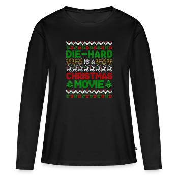 Le dur est le film de Noël moche Pyjama de Noël - T-shirt manches longues Premium bio Femme - noir - Devant - Julia (174cm)