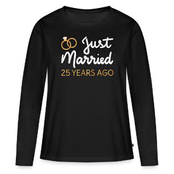 Gerade vor 25 Jahren geheiratet IV - Frauen Premium Bio Langarmshirt - Schwarz - Vorne - Julia (174cm)