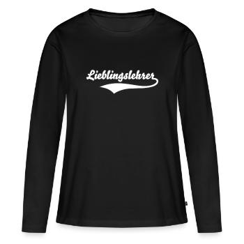 Lieblingslehrer Klassenlehrer Spruch Lehrer - Frauen Premium Bio Langarmshirt - Schwarz - Vorne - Julia (174cm)