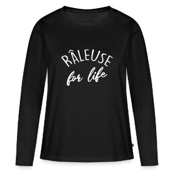 Raleuse de ma Vie Pour une raleuse que j'aime - T-shirt manches longues Premium bio Femme - noir - Devant - Julia (174cm)