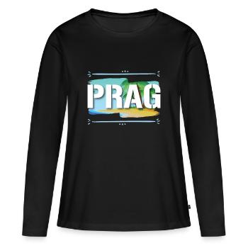 Prague - T-shirt manches longues Premium bio Femme - noir - Devant - Julia (174cm)