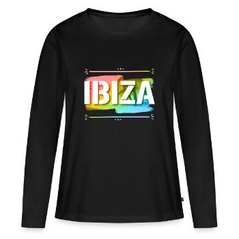 Ibiza - T-shirt manches longues Premium bio Femme - noir - Devant - Julia (174cm)