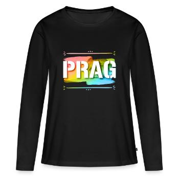 Prague - T-shirt manches longues Premium bio Femme - noir - Devant - Julia (174cm)