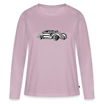 Hot Rod / Rad Rod 05_schwarz weiß - Frauen Premium Bio Langarmshirt - Altrosa - Vorne - Julia (174cm)