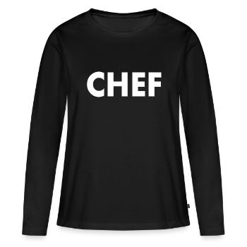 Chef - Frauen Premium Bio Langarmshirt - Schwarz - Vorne - Julia (174cm)