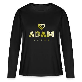 Adam Herz - T-shirt manches longues Premium bio Femme - noir - Devant - Julia (174cm)