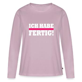 Ich habe fertig - Frauen Premium Bio Langarmshirt - Altrosa - Vorne - Julia (174cm)