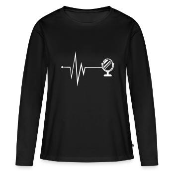 Icône miroir Pulse - T-shirt manches longues Premium bio Femme - noir - Devant - Julia (174cm)