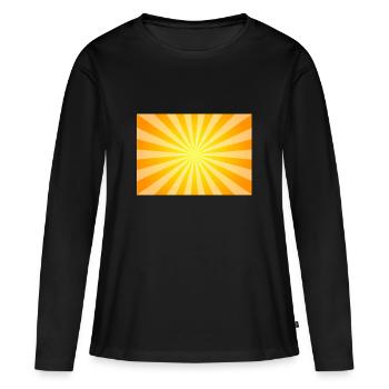 Sonnenaufgang mit Strahlen in gelb orange - Frauen Premium Bio Langarmshirt - Schwarz - Vorne - Julia (174cm)