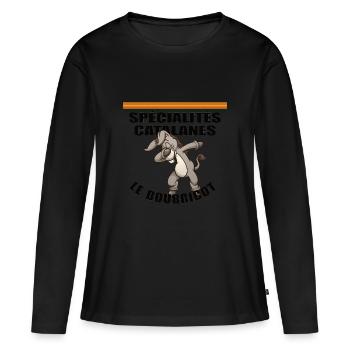 Spécialités catalanes - Le bourricot - T-shirt manches longues Premium bio Femme - noir - Devant - Julia (174cm)