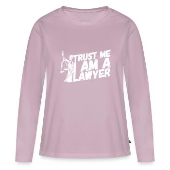 Avocat droit juge loi - T-shirt manches longues Premium bio Femme - rose poudré - Devant - Julia (174cm)