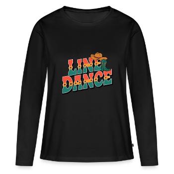 Line Dance Linedance mein Hobby - Frauen Premium Bio Langarmshirt - Schwarz - Vorne - Julia (174cm)