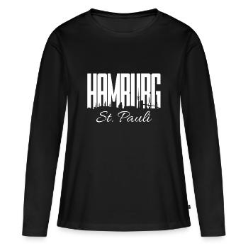 HAMBURG ST. PAULI - T-shirt manches longues Premium bio Femme - noir - Devant - Julia (174cm)