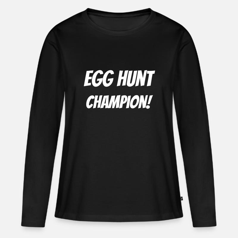 Egg hunt champion! - Frauen Premium Bio Langarmshirt - Schwarz