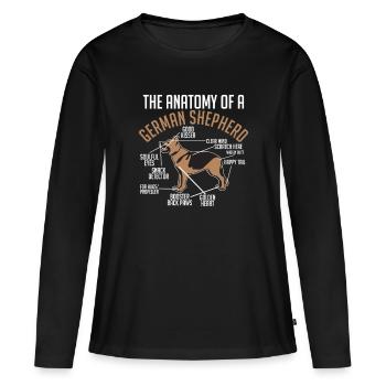 Anatomie berger allemand - T-shirt manches longues Premium bio Femme - noir - Devant - Julia (174cm)