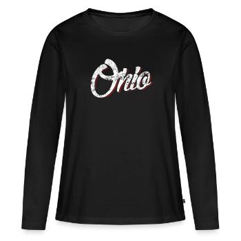 Ohio Tee Shirt Ohio Home Tee 2 - T-shirt manches longues Premium bio Femme - noir - Devant - Julia (174cm)