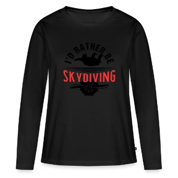 Je ferais plutôt du parachutisme - T-shirt manches longues Premium bio Femme - noir - Devant - Julia (174cm)