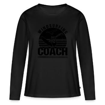 Windsurfing Coach - T-shirt manches longues Premium bio Femme - noir - Devant - Julia (174cm)