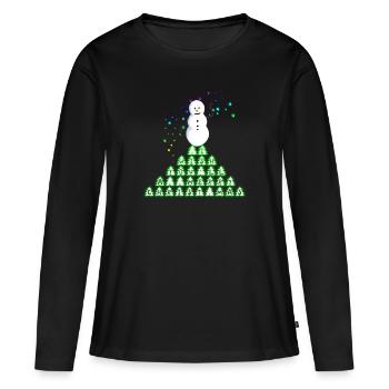 Joyeux Noël Joyeux Noël Joyeux Noël - T-shirt manches longues Premium bio Femme - noir - Devant - Julia (174cm)