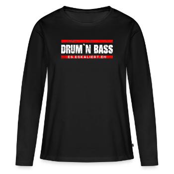 D ́N ́B - DNB - DRUM N’BASS - CADEAU - T-shirt manches longues Premium bio Femme - noir - Devant - Julia (174cm)