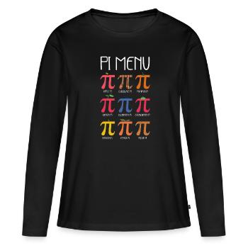 Pi Pie Menu Pi Math Teacher Pi Day - T-shirt manches longues Premium bio Femme - noir - Devant - Julia (174cm)