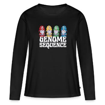 Généalogie Génétique Noël - T-shirt manches longues Premium bio Femme - noir - Devant - Julia (174cm)