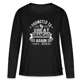 Wieder zum Ur-Opa befördert 2023 Retro Urgroßvater - Frauen Premium Bio Langarmshirt - Schwarz - Vorne - Julia (174cm)