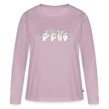 Gebärdensprache Liebe Valentinstag - Frauen Premium Bio Langarmshirt - Altrosa - Vorne - Julia (174cm)