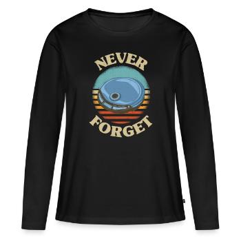Lecteur de cd rétro Never Forget Nostalgia Vintage - T-shirt manches longues Premium bio Femme - noir - Devant - Julia (174cm)