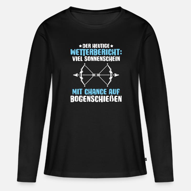 Bogenschütze Bogenschießen Bogen Archer Archery - Frauen Premium Bio Langarmshirt - Schwarz