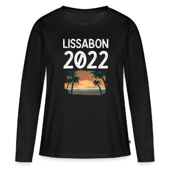 Lissabon 2022 - Frauen Premium Bio Langarmshirt - Schwarz - Vorne - Julia (174cm)