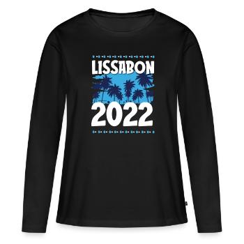 Lissabon 2022 - Frauen Premium Bio Langarmshirt - Schwarz - Vorne - Julia (174cm)