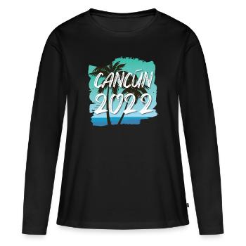 Cancún 2022 - T-shirt manches longues Premium bio Femme - noir - Devant - Julia (174cm)