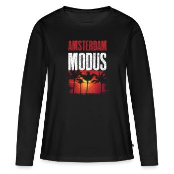 Amsterdam Modus - Frauen Premium Bio Langarmshirt - Schwarz - Vorne - Julia (174cm)